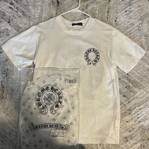 Chrome Hearts White Tee with Black Emblem